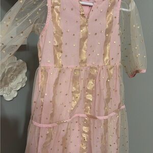 Pink and Gold Starry Kids Dress
